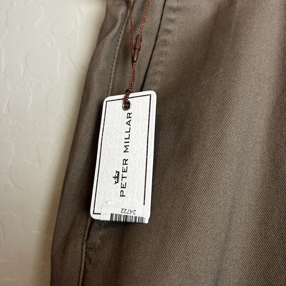 Peter Millar Pants Mens 42 Raleigh Performance In Espresso Brown Straight Leg - Picture 6 of 10